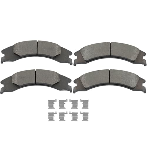 Image of SCITOO D1329 Rear Metal Brake Pads Sets w /Hardware Replacement For Ford For E-150 08-14,For Ford For E-250 08-14,For Ford For E-350 Super Duty 08-19 21,For Ford For E-450 Super Duty 09-10