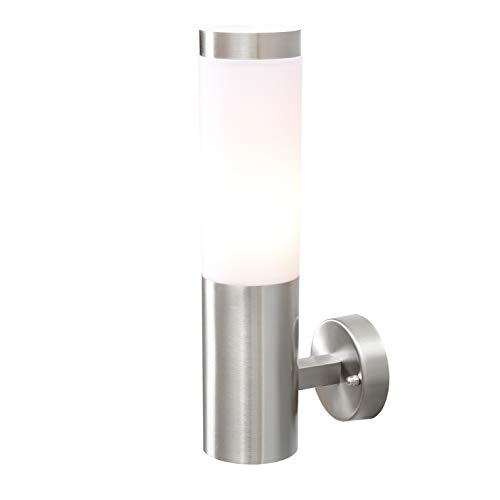 Preisvergleich Produktbild DeMarkt 809020401 Außenwandleuchte Wandlampe Außenbereich Edelstahl Chrom Acryl Schutzart IP44
