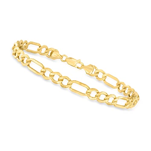 Canaria Men's 10Kt Yellow Gold Figaro-Link Bracelet. 8.5 Inches #TOP5