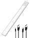 Luz LED Armario Sensor Movimiento - Regleta LED Bajo Mueble 2 en 1 Recargable USB y Alimentada con 220V, 40cm Barra LED Cocina Sin Cable con Tira Magnética Adhesiva, Luz Nocturna para Escalera Pasillo