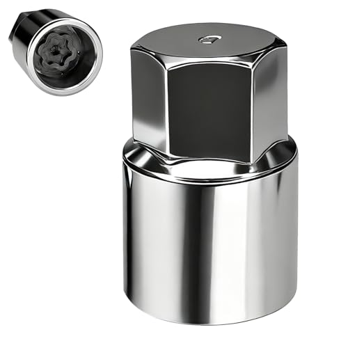 Eponcia Wheel Lock Key Lug Nut Key Locking Lug Nut Removal Tool for Toyota Lexus Tacoma Senna Security Nuts Socket Wrench Anti-Theft D-Wheel Locking Nuts Socket Adapter Installation & Removal (Silver