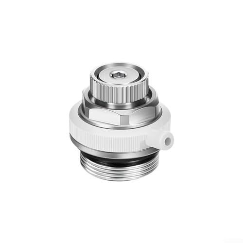 Feeshoppher Válvula de escape de radiador de 1/2 pulgada totalmente automática de latón y acero inoxidable con válvula de retención integrada, roscas autosellantes y junta tórica para calderas