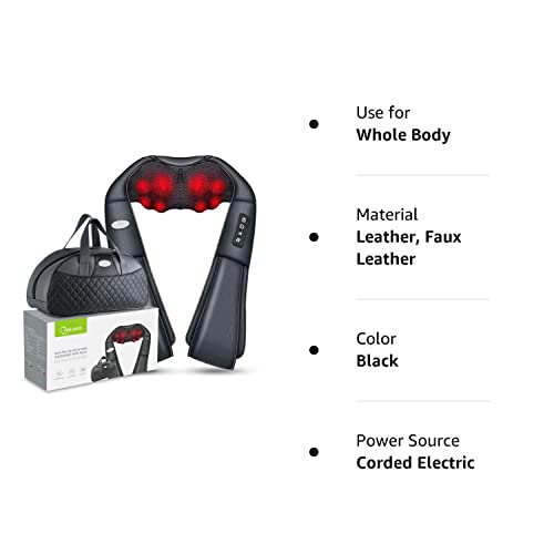Cotsoco Shiatsu Back Neck And Shoulder Massager With Heat,Deep Tissue 3D Kneading Pillow, Electric Full Body Massager For Shoulders,Legs,Foot,Body Muscle Pain Relief,Gifts For Mom Dad #TOP7