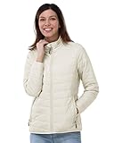 Outdoor Ventures Damen Steppjacke Leichte Warme Packbare Übergangsjacke Puffer Jacke für Frauen Gefüttert Weiche Steppmantel Quilted Coat für Freizeit Wandern Reisen Outdoor Beige M