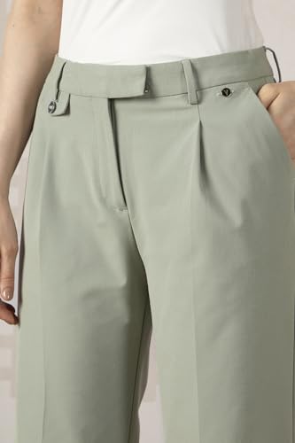 Image of Van Heusen Women's Regular Fit Mid Rise Casual Straight Pants