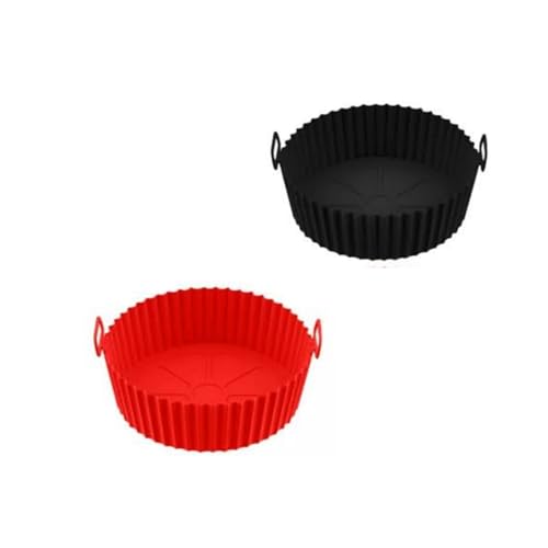 Kit 2 Formas Silicone Para Air Fryer Antiaderente Reutilizável Com Alça Pode ser Usada em Fornos e M