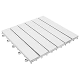 Festnight Terrassenfliesen Holz 30x30 cm 30 STK Terrassendielen Balkonfliesen Holzfliesen Fliesen Bodenfliese Gartenfliesen Bodenbelag Balkon Boden Terassenboden Außen