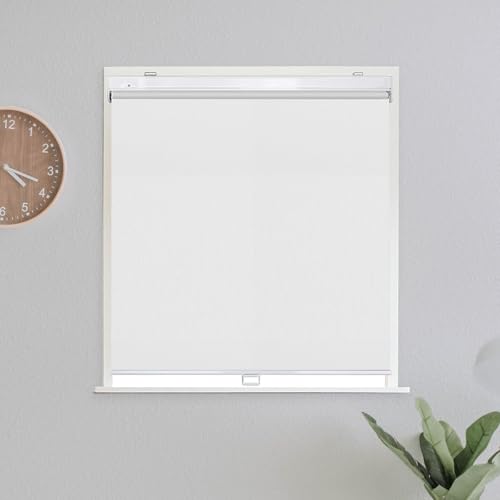 Persianas Enrollables Inalámbricas Blancas,Estores Enrollables Opacas para Ventanas,Persianas Enrollables Parasol Retráctiles para Balcones,Cortinas Fáciles De Instalar,W×H-130×40cm(51 * 16in)