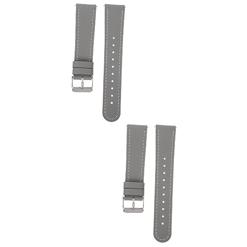 Correa de cuero LIFKOME gris con acabado premium para relojes