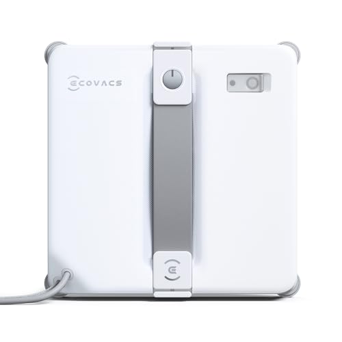 ECOVACS WINBOT Mini Gen 2 Robotic Window Cleaner Robot Ultra-Slim 55mm WIN-SLAM 4.0 Navigation 10-Tier Safety Edge Cleaning Ultrasonic Spray App Control for Home Glass Cleaning