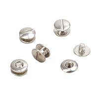 LEO’s - 100 Stück Premium Buchschrauben 3.5 mm in Silberfarben - Buchbinderschrauben Buchnieten vernickelt - Schraubnieten Chicagoschrauben mit 5 mm Schaftdurchmesser - Buch Nieten zum Schrauben