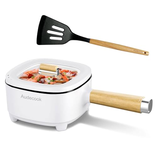 Audecook Elektrischer Hot Pot Ohne Dampfgarer, 2L/20cm Antihaft Elektropfanne mit Keramikglasur,...