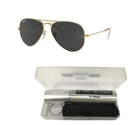 Ray-Ban RB3025 Sunglasses Bundle: RB 3025 AVIATOR LARGE METAL 919648 Aviator Large Metal Legend Gol and Eyewear Cleaning Kit2