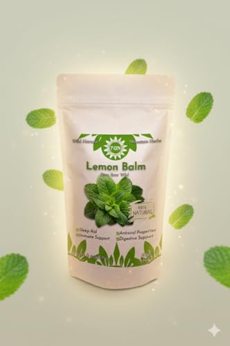 Premium Zitronenmelisse 50g – 100% Rein, Roh, Wild, Nicht-GVO, Vegan – Beruhigendes Kraut zur Stresslinderung, Schlafunterstützung und für die Verdauungsgesundheit – Ideal für Kräutertees und Extrakte