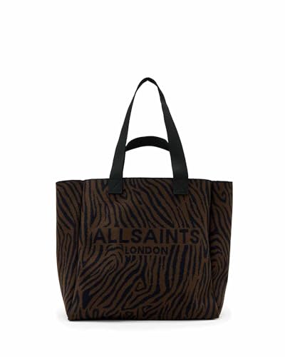 Bolso Tote AllSaints Izzy Zebra East/West Negro y Marrón