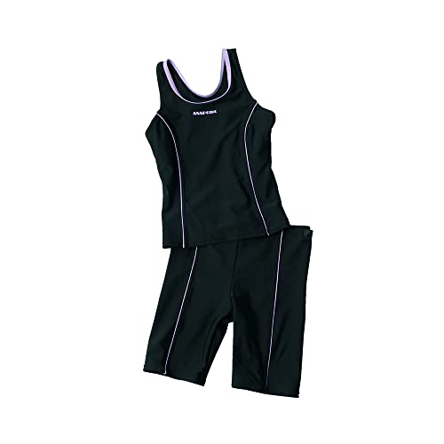 ANAP GiRL セパレート型スクール水着 2点セット アナップガール スパッツ 無地 UVカット 女の子 女子 キッズ 子供(スパッツブラック,120サイズ)