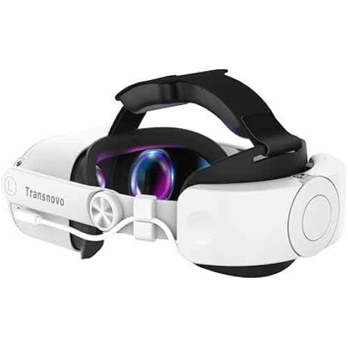 TRANSNOVO Compatible with Oculus Quest 2 6000mAh Battery Head Strap, One-Button Retractable Design,Quest 2 Accessories for Meta Quest 2 Head Strap