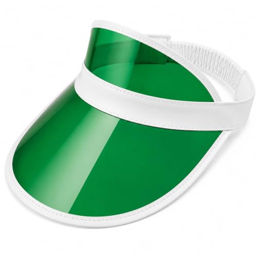 FNA FASHIONS Neon Nostalgia: Unisex Retro 80s Sun Visor Hat - Vibrant Colors for a Stylish Throwback Look (UK Alpha One Size Green)