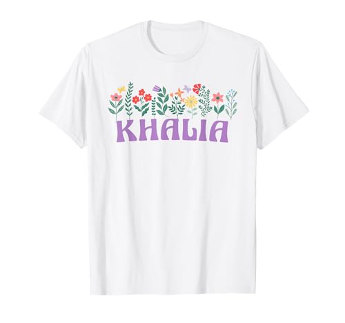 Photo de Wildflower Floral KHALIA Prénom Fête des Mères Femme T-Shirt