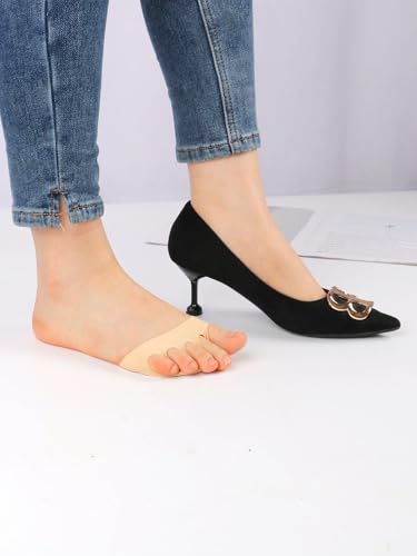 Image of Toe Topper Liner Socks Women's Toeless High Heels Sandals Sponge Cushion Pads 6 Pairs Work Boots High Heeled Socks