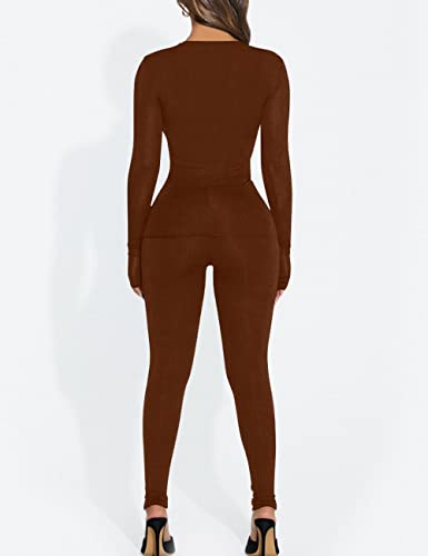 Kaximil Women's Thermal Underwear Fleece Lined Base Layer Long Johns Sets, Medium, Coffee #TOP4