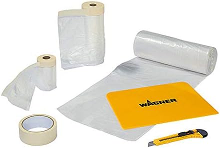 Wagner Premium Masking Kit - Masking kit to Protect Surfaces During Painting and Decorating, Dust Sheets for Floors & Furniture, Masking Tape, 12mm Blade Cutter