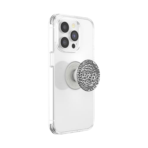 Image of ​​​​PopSockets Phone Grip with Expanding Kickstand, Adhesive Grip - Translucent Black Leopard