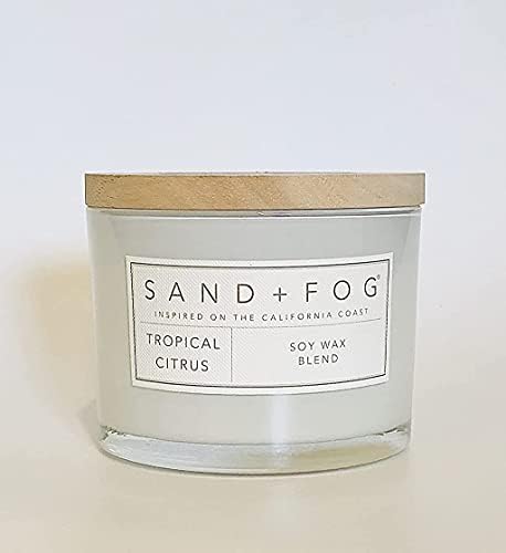 Sand + Fog Tropical Citrus Scented Candle, Double Wick, 12oz (White)