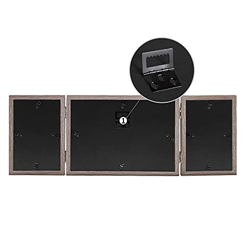 Afuly 3 Picture Frame Collage 4X6 And 5X7 Photo Frames Rustic Wood Hinged Folding Picture Frames Hd Glass Stands Vertically On Desktop Or Wall Hanging Display, Unique Mothers Day Wedding Birthday Gifts #TOP5