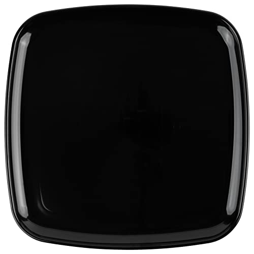Black Plastic Serving Trays - Serving Platters Square 14'' X 14'' Disposable Party Dish Pack Of 4 #TOP1