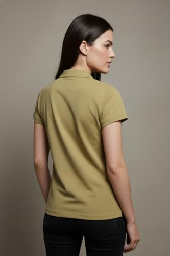 Image of BEAR THREAD Women's Plain Polo T-Shirt | Classic Collared Half Sleeve Top | Soft Breathable Lightweight Fabric | Solid Casual Summer Polo Tee
