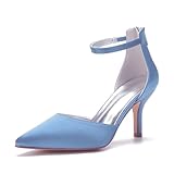 Miyoopark Zapatos formales elegantes para mujer, de cuerpo sólido, M644, azul celeste, 43 EU