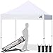 Eurmax 10'x10' Ez Pop Up Canopy Tent Commercial Instant Canopies with Heavy Duty Roller Bag,Bonus 4 Canopy Sand Bags (White)