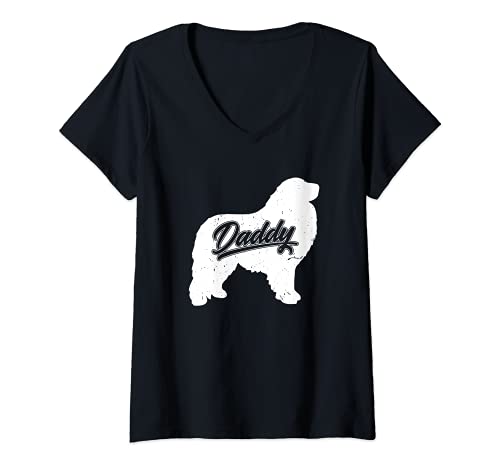 Mujer Great Pyrenees Daddy - Dog Papa Fathers of Great Pyrenees Camiseta Cuello V