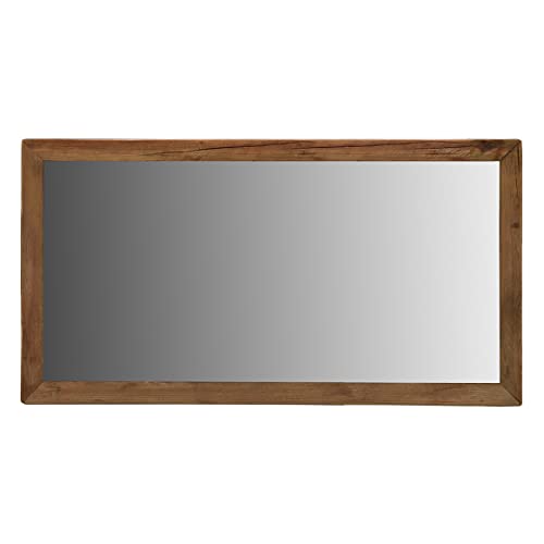 Meubletmoi Espejo rectangular vertical u horizontal de pino reciclado, fijación 100 x 60 x 4 cm, estilo montañés - Colección Chalet Cover