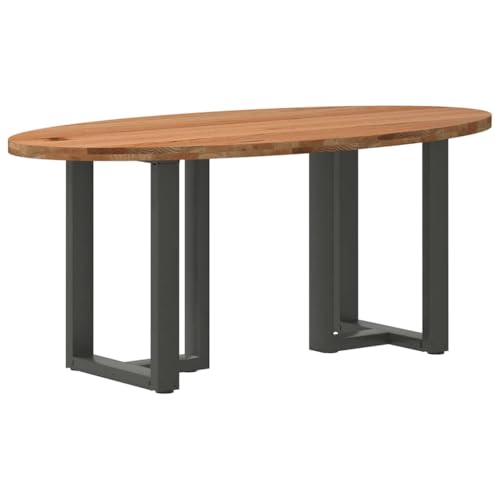 vidaXL Esstisch Hellbraun 200x100x74 cm Massivholz Eiche Oval, Küchentisch, Restauranttisch, Tisch Restaurant, Esszimmertisch, Bistrotisch