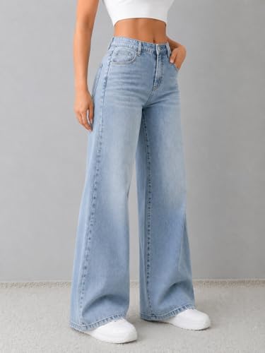 Image of ADBUCKS Baggy Jeans for Women || Women,s Loose Jean Pants || Oversized Jean's for Women's || Wide Leg Jean,s for Woman || Casual Jins for Woman's