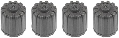 Marcraft Grey Plastic Tyre Wheel Alloy Valve Caps Dust Caps (4 Pack) Universal for Cars, SUVs, Bicycles, Motorcycles, Trucks | Rubber Airtight Seal Plastic | Screw-On