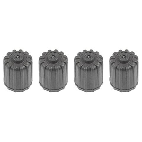 Marcraft Grey Plastic Tyre Wheel Alloy Valve Caps Dust Caps (4 Pack) Universal for Cars, SUVs, Bicycles, Motorcycles, Trucks | Rubber Airtight Seal Plastic | Screw-On Cover