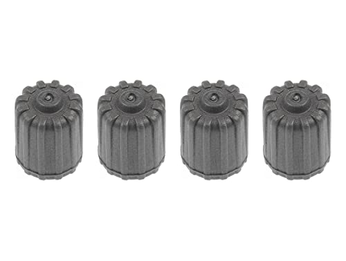 Marcraft Grey Plastic Tyre Wheel Alloy Valve Caps Dust Caps (4 Pack) Universal for Cars, SUVs, Bicycles, Motorcycles, Trucks | Rubber Airtight Seal Plastic | Screw-On
