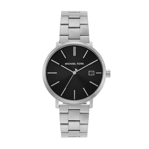 Michael Kors Reloj Blake para Hombre, Movimiento de Cuarzo de Tres Agujas o cronógrafo con Correa de Acero Inoxidable, Plata y Negro Michael Kors Reloj Blake para Hombre, Movimiento de Cuarzo de Tres Agujas o cronógrafo con Correa de Acero Inoxidable, Plata y Negro