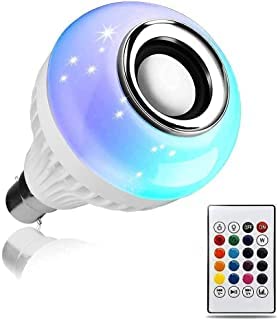 12W B22 Led Bulb with Bluetooth Speaker Music Light Bulb + Rgb Light Ball Bulb with Remote Control for Home Bedroom Living Room Party Decoration
