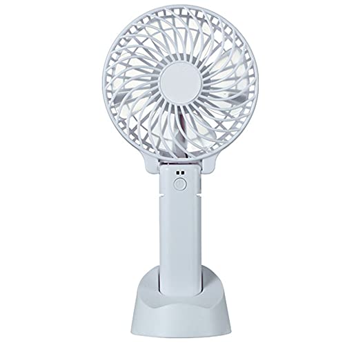 Mini Ventilateur USB avec Base, Pliable Petit ventilateur Silencieux 2400mAh Batterie Rechargeable avec 3 Vitesses Réglable Portable Fan Ventilateur à Main pour Maison Bureau et Voyage (Blanc) Cover