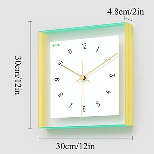 Horloge murale décorative carrée 30 cm pendule salon facile à lire - 3