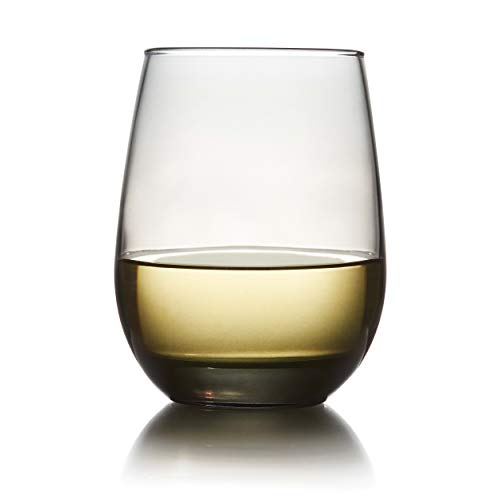 Libbey Classic Smoke All-Purpose Stemless Wine Glasses, Set of 6
