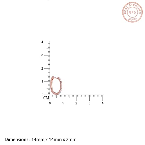 Image of GIVA 925 Silver Rose Gold Shining Hoop Earrings | Gifts for Girlfriend, Gifts for Women and Girls | With Certificate of Authenticity and 925 Stamp | 6 Month Warranty*