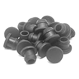 Alamic Silicone Plugs - Rubber Plugs, Waterproof & Sealing, 6mm/0.24 Inch Diameter Black - 20 Pack
