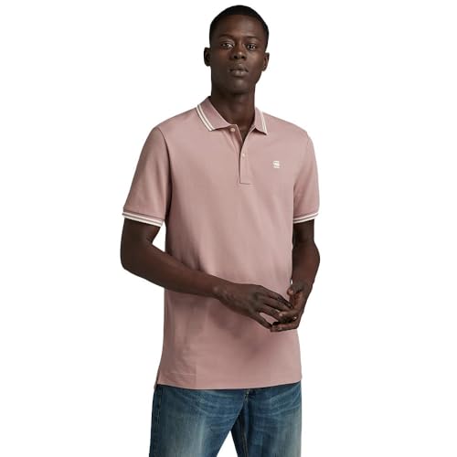 G-Star Raw Polo Dunda Slim Stripe Para Hombre, Púrpura Lt Berry Mist D17127-5864-8147 , M