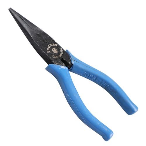 Image of Eastman Long Nose Plier Set Of 1 Pcs, 6 Inch Or 150 Mm, Selected Alloy Steel Electronics Cutting Plier for home use Anti-Slip Handles Single Color Sleeve (E-2023)