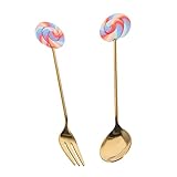 Holibanna 1 Set Home Löffel Schaufeln Design Dessert Backen Besteck Cartoon Servieren Lutscher Eislöffel Edelstahl Besteck Obstgabeln Kuchenschaufel Löffel Für Bezaubernde Metall